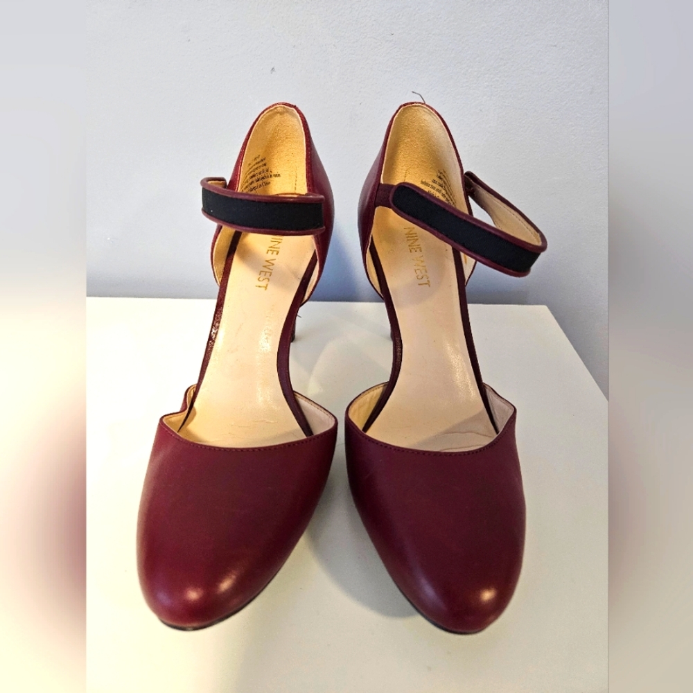 Nine West Women's Burgundy Ankle Strap Shoes